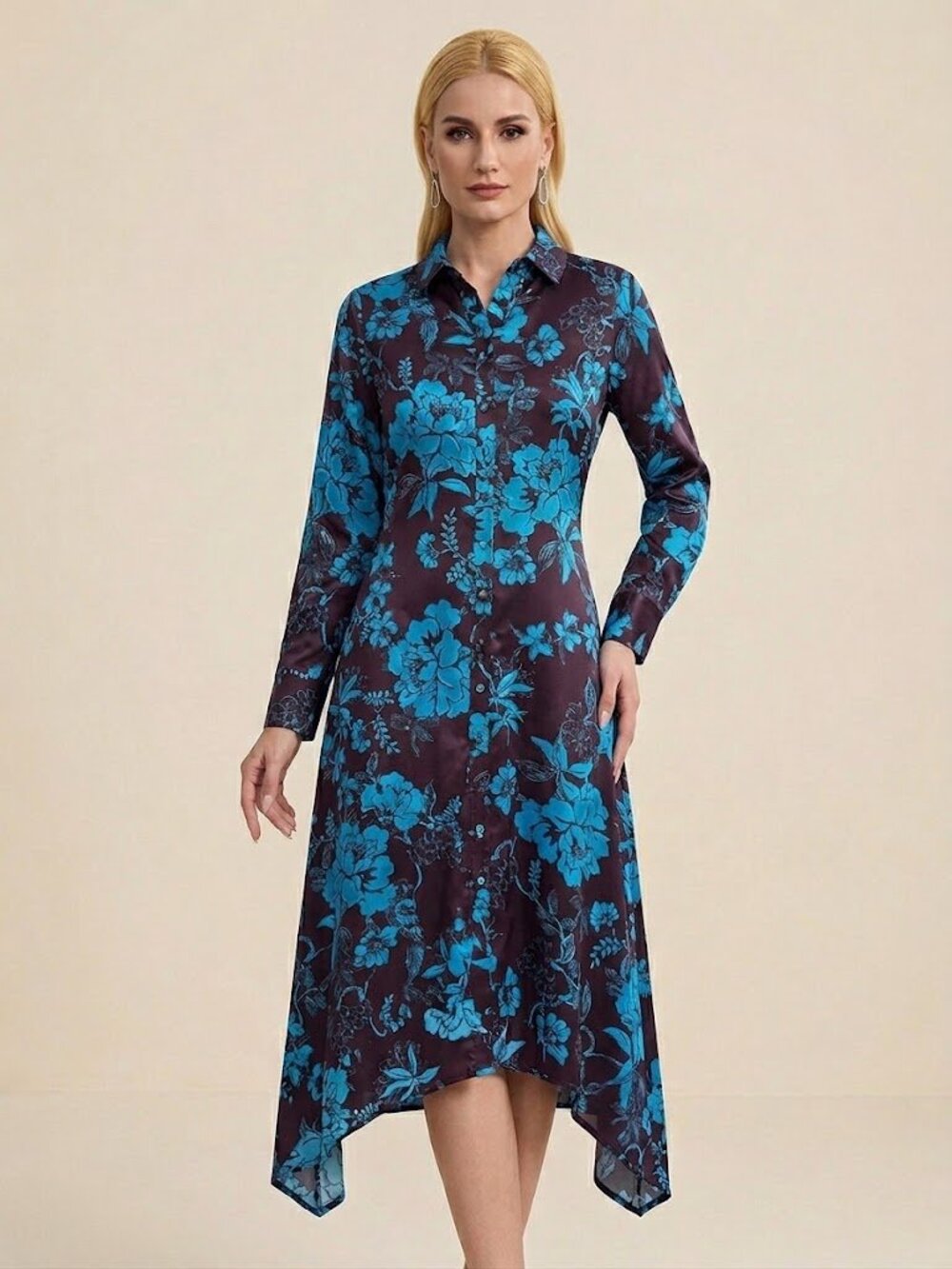 Johny Was Silk Alexandria Handkerchief Hem Dress Size Small (oversized) NWT